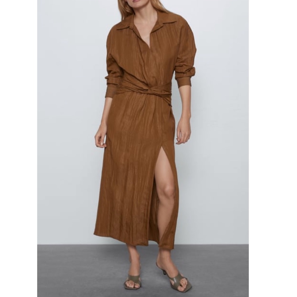 Zara draped midi dress size S